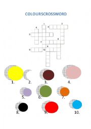 English Worksheet: COLOURS crossword