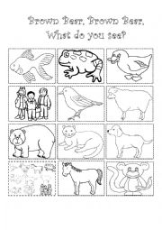 English Worksheet: Brown bear story activities