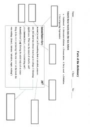 English Worksheet: usage of dictionary