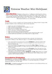 English Worksheet: Extreme Weather WebQuest 