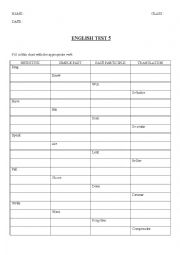 English Worksheet: irregular verbs