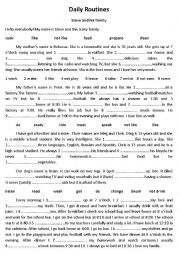 English Worksheet: Daily routines