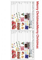 English Worksheet: Merry CHristmas and Numbers