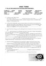 English Worksheet: ANNE FRANK -VOCABULARY