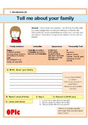 English Worksheet: (Writing) Describing your family/Boss 
