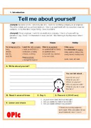 English Worksheet: Writing_Self introduction_Basic/Adult