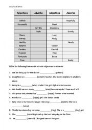 English Worksheet: Adverbs & adjectives