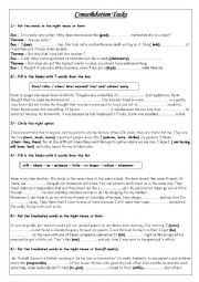 English Worksheet: remedial work for 9th formers