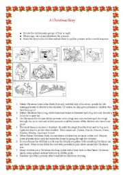 English Worksheet: a christmas story