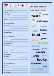 The Five Senses Worksheet