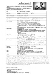 English Worksheet: nelson mandelas biography