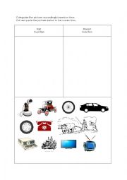 English Worksheet: Invention old and present
