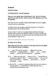 English Worksheet: Grammar revision