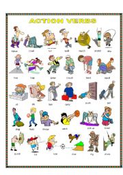 English Worksheet: Action verbs.