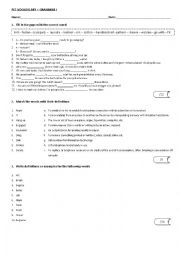 English Worksheet: PET VOCABULARY AND GRAMMAR TEST