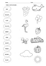 English Worksheet: Colours