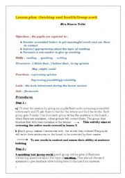 English Worksheet: lesson plan/SMOKING AND HEALTH( group session)