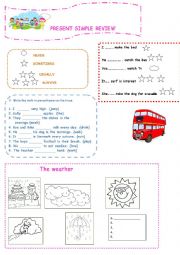 English Worksheet: present simple reviw