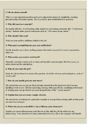 English Worksheet: Job Interview