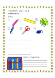 English Worksheet: Happy Street 1 Units 1 & 2 Revision