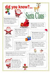 English Worksheet: Did you know ... Santa