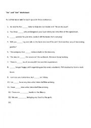 No and Not Worksheet