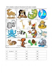 English Worksheet: animals