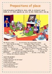 English Worksheet: Prepositions of place