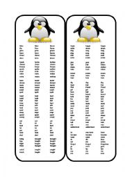 BOOKMARKS - IRREGULAR VERBS