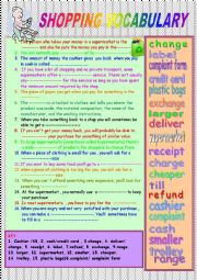 English Worksheet: Shopping vocabulary 