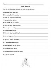 English Worksheet: Error Check