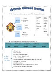 English Worksheet: Home Sweet Home