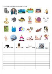 English Worksheet: Sounds of A