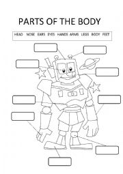 English Worksheet: Parts of the body Robots