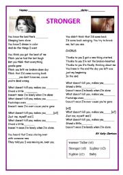 English Worksheet: stronger