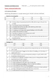 English Worksheet: Vocabulary and idiom exercises on the themes cooking and healthy living