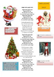 Jingle bell lyrics and vocabulary on it