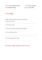 English Worksheet: reading : Martin Luther King junior