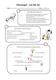 English Worksheet: Let her go song