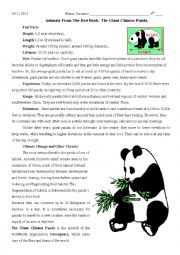 English Worksheet: The Giant Chinese Panda