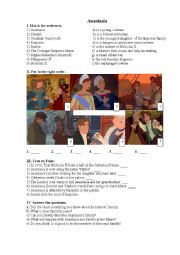 English Worksheet: Anastasia worksheet