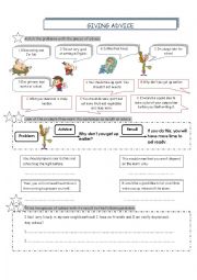 English Worksheet: Advice and justification