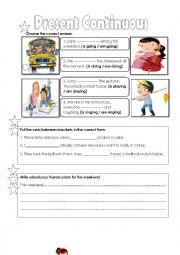 English Worksheet: Present Continuous