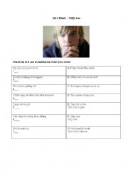 English Worksheet: Alex Band - Only One