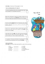 English Worksheet: my life at sea