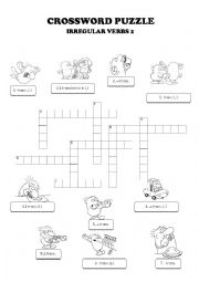 English Worksheet: Irregular verbs crossword puzzle 2/5