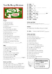 English Worksheet: Song: Text Me Merry Christmas