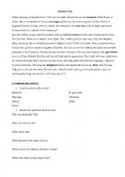 English Worksheet: History: Henry VIII