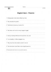English Worksheet: Passive - Quiz