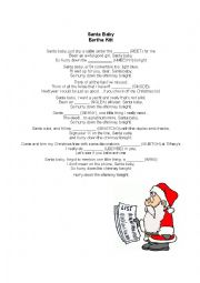 English Worksheet: Santa Baby Worksheet